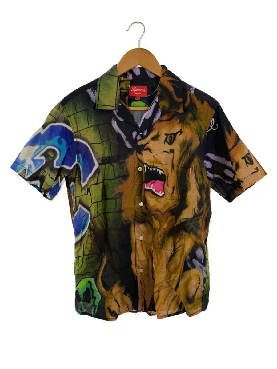 Chemise Supreme manches courtes/S/coton/multicolore/motif salopette/18Ss/Lions Den Sh