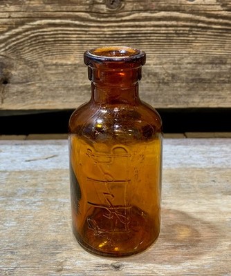 1910s-40s Lysol Bottle, Amber Brown Glass, 4''