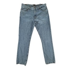 Lee Jeans Mens 36x34 Relaxed Fit Straight Leg Denim Pants Medium Wash Casual