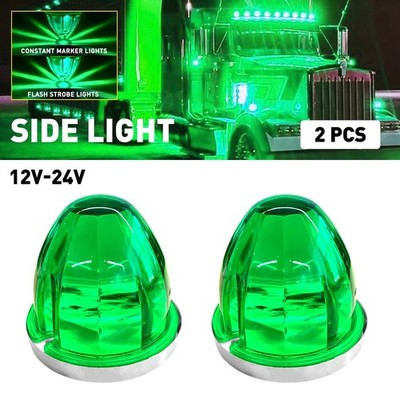 2x Watermelon Light Kits 12V Green Flash LED Truck Trailer Side Marker Lights ED