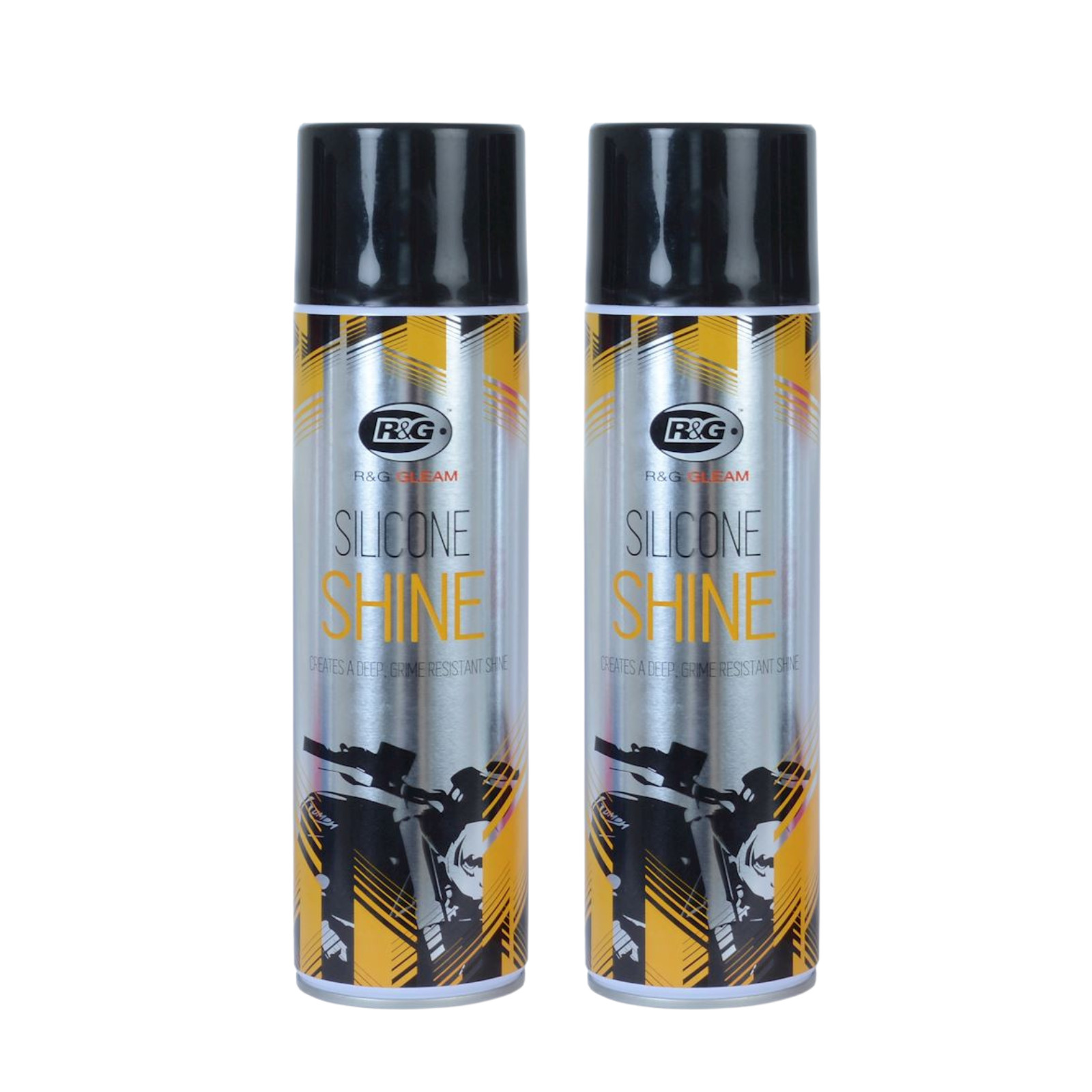 Motorcycle Silicone Shine Spray TWIN PACK 500ml R&G Gleam Deep Shine Protection