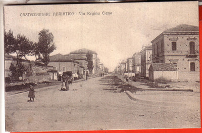 POSTCARD CASTELLAMMARE ADRIATICO PESCARA TRAVELLED 1908 VIA REGINA ELENA RARE