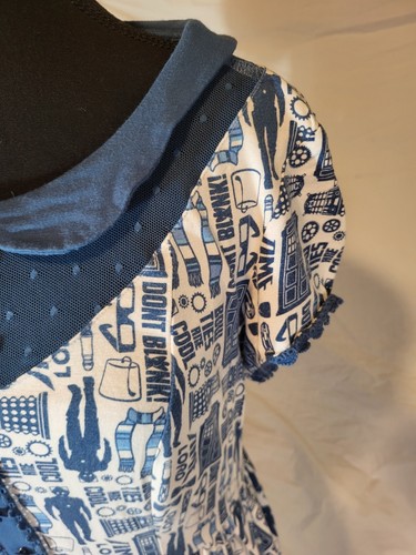 HOT TOPIC DOCTOR WHO TARDIS PRINT DRESS - SIZE L SIZE - Picture 2 of 6
