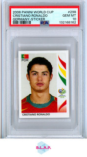 CRISTIANO RONALDO ALEMANIA PEGATINA PANINI COPA DEL MUNDO 2006 298 PSA 10