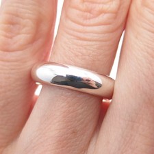 925 Sterling Silver Vintage Classic Wedding Band Ring Size 6.25