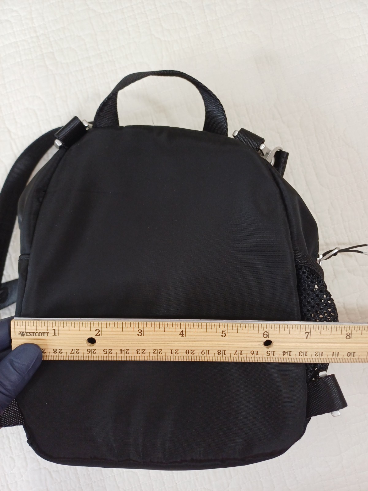 Fabletics Mini Black Backpack Bag Adjustable Stra… - image 12