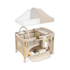 Baby Bassinet 5 in 1 Pack and Play,Baby Crib Adjustable Beside Sleeper One-Se...