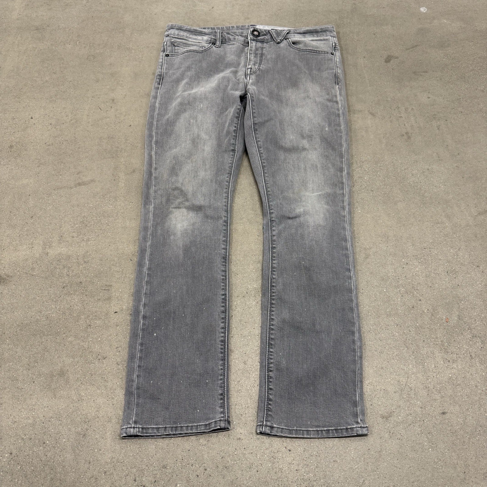 S 33 Gray Faded Stretch Denim Skater