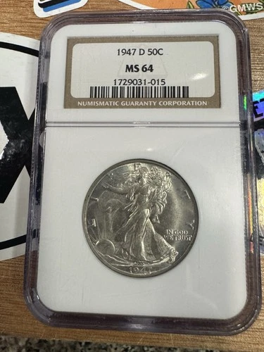 1947 D Walking Liberty Half Dollar NGC MS64