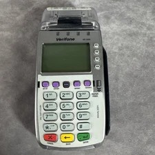 VeriFone VX520 Silver And Black, LCD Screen POS Credit Card Terminal UNTESTED