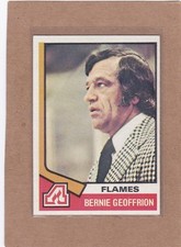 1974-75 TOPPS HOCKEY BERNIE GEOFFRION #147 FLAMES EXMT/EXMT+ *A45492
