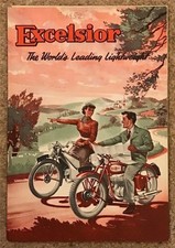 EXCELSIOR Lightweight Motorcycles Sales Brochure c1950 AUTOBYK Talisman +++