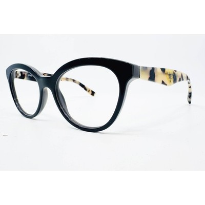 Prada Eyeglasses Womens Black Tortoise VPR 11R 52-17 140
