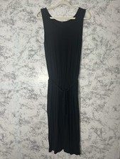 Uniqlo Black Summer A Line Dress Midi Tank Women Sz M EUC