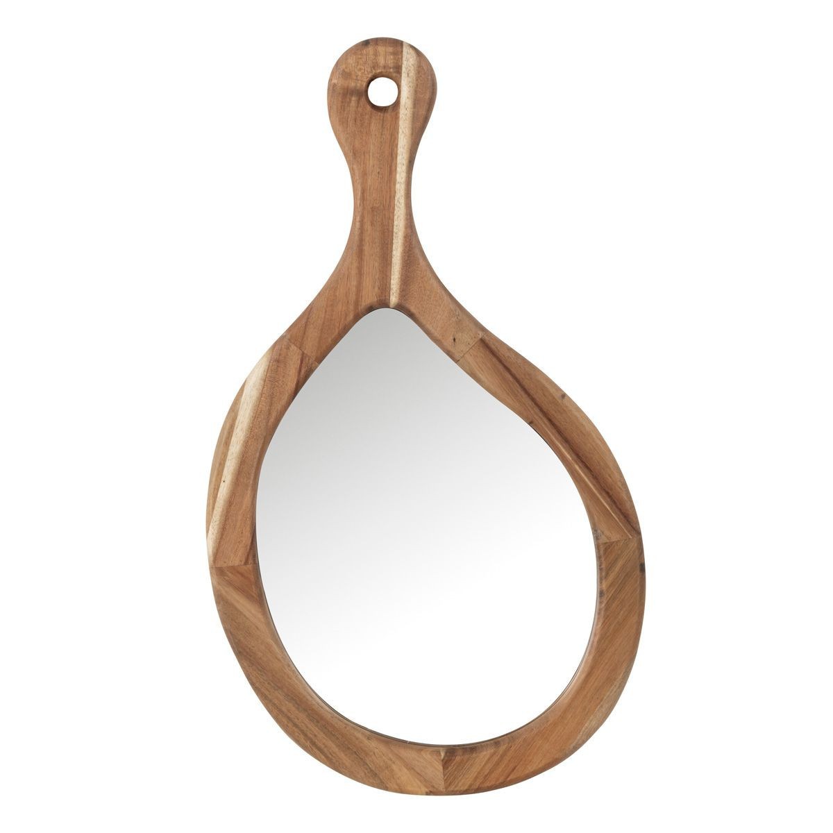 Miroir mural en bois palette 63cm pour illuminer et agrandir une entree sombre