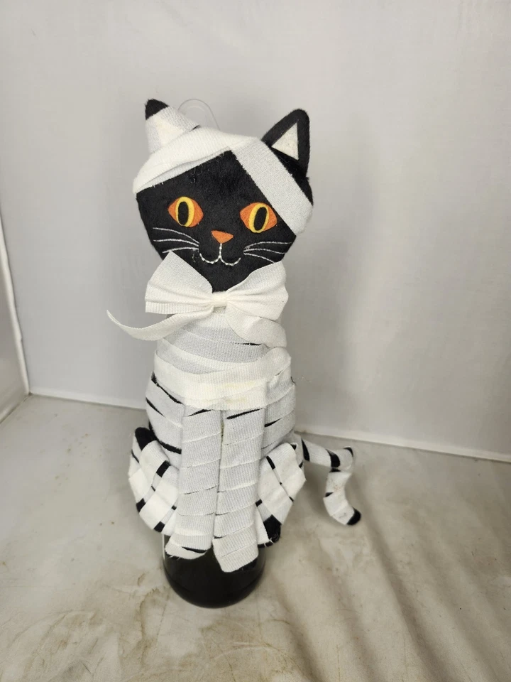 Fantasia de gato preto múmia boneca monstro garrafa de vinho capa bolsa decoração Halloween - Imagem 2 de 4