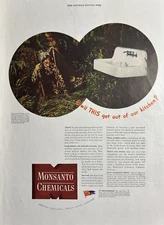 1943 Monsanto Chemicals Serving Industry Mankind Kitchen Sink WWII VTG Print Ad