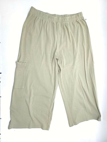 Zenergy Chico's Capri Pocket/w Snap Elastic Waist Beige Sz 3 or XL 16-18 - Picture 3 of 5
