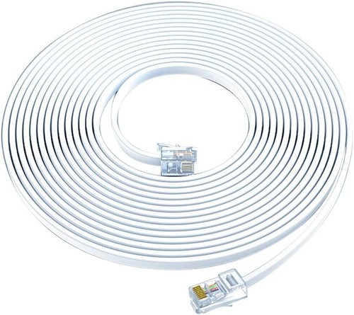 20M RJ11 Telephone Line Cord Cable -White for DSL Modem, Fax, Phone to Wall - Picture 5 of 6