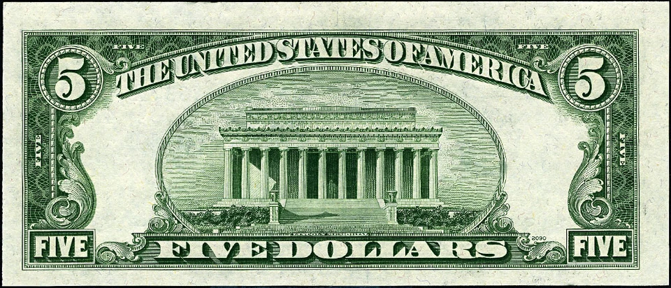 FR. 1961 D $5 1950 Federal Reserve Note Cleveland D-A Block Wide 2 Gem CU - Image 3 of 3