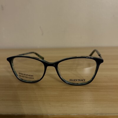 ELLEN TRACY Sicily Navy Laminate Womens Full Rim Eyeglasses Frames 50-16-135