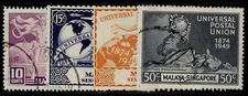 SINGAPORE GVI SG33-36, 1949 ANNIVERSARY of UPU set, FINE USED. Cat £11.