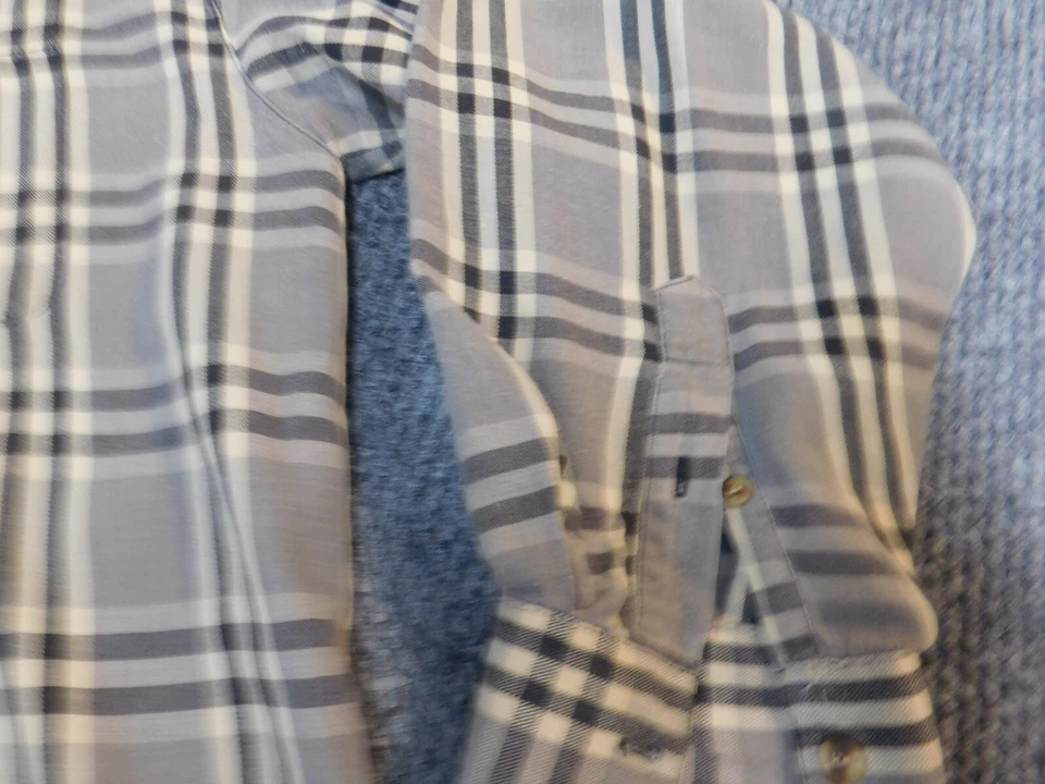 Bugle Boy Mens Shirt Extra Large XL gray plaid regular button up - Image 4 of 4