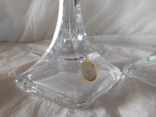 old vintage crystal candle holders candlesticks dining room table holiday dinner - Picture 3 of 7