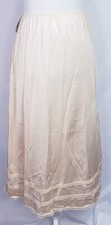 VTG Nancy King Lingerie Skirt Half Slip Retro Nylon 4132 Beige Small 30"