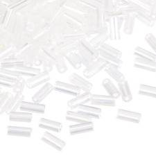 1300Pcs Glass Bugle Beads, 4x1.7mm Loose Bead Clear