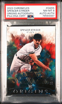 SPENCER STRIDER RC /49 RC AUTO 2022 ORIGINS PANINI BRAVES PSA 8