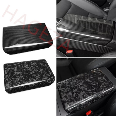 For Tesla Model 3 2024+Real Carbon Fiber Center Console Armrest Box Protect Trim