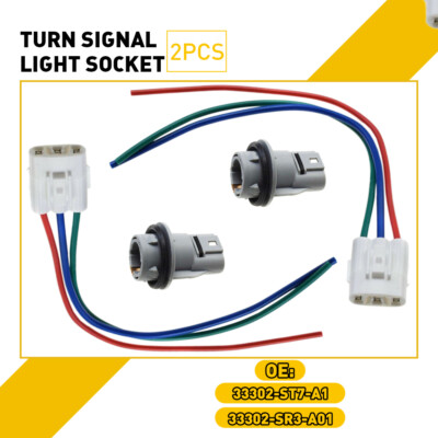For Honda Civic Front Turn Signal Light Bulb Socket Connector Plug 33302-SR3-A01