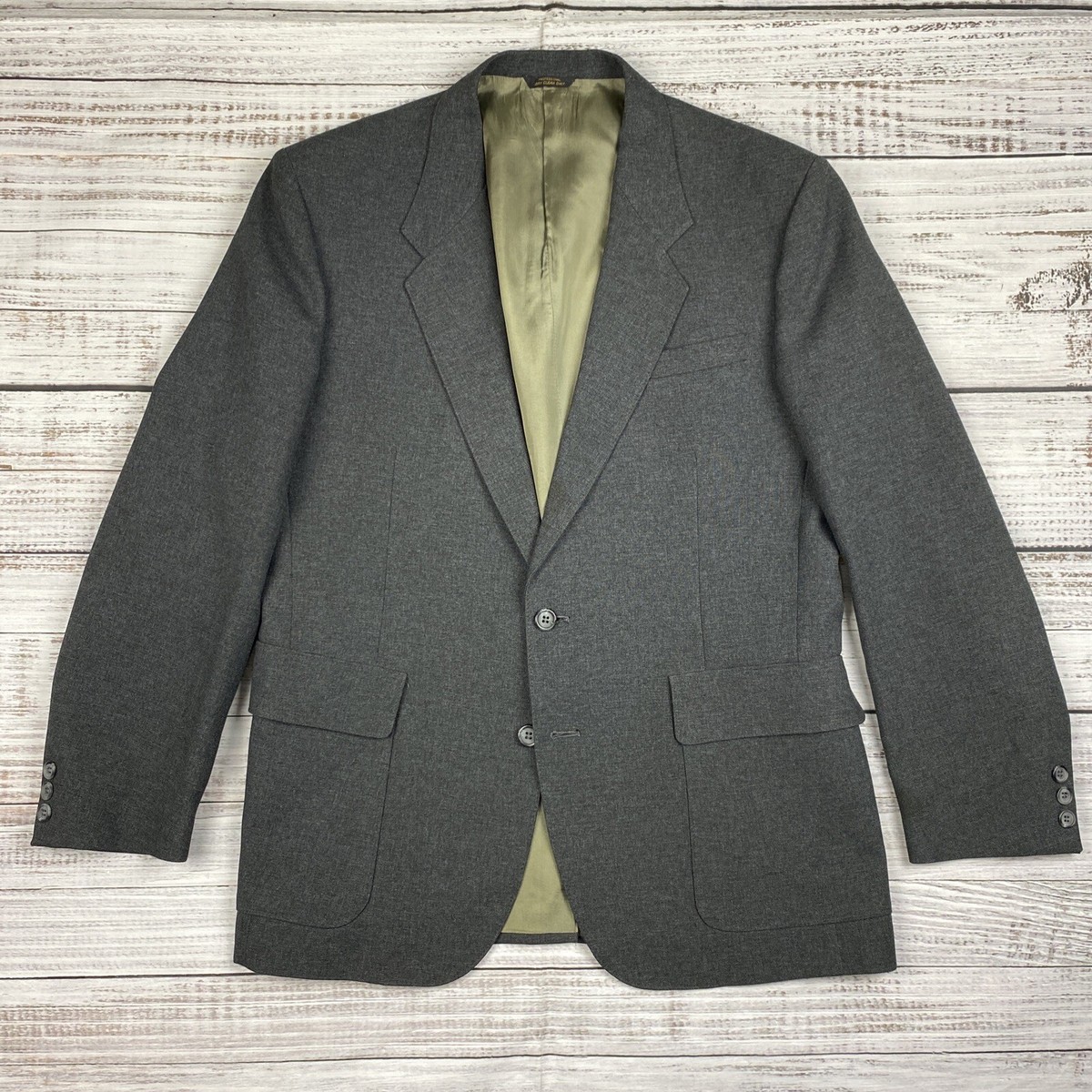 あ VTG LEVIS SPORTSWEAR Mens 44R 2 Button Blazer Suit Jacket ACTION