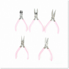 Premium 5pcs Mini 4in Metal Jewelry Pliers Set - Ideal Kit for Beading, Repair 