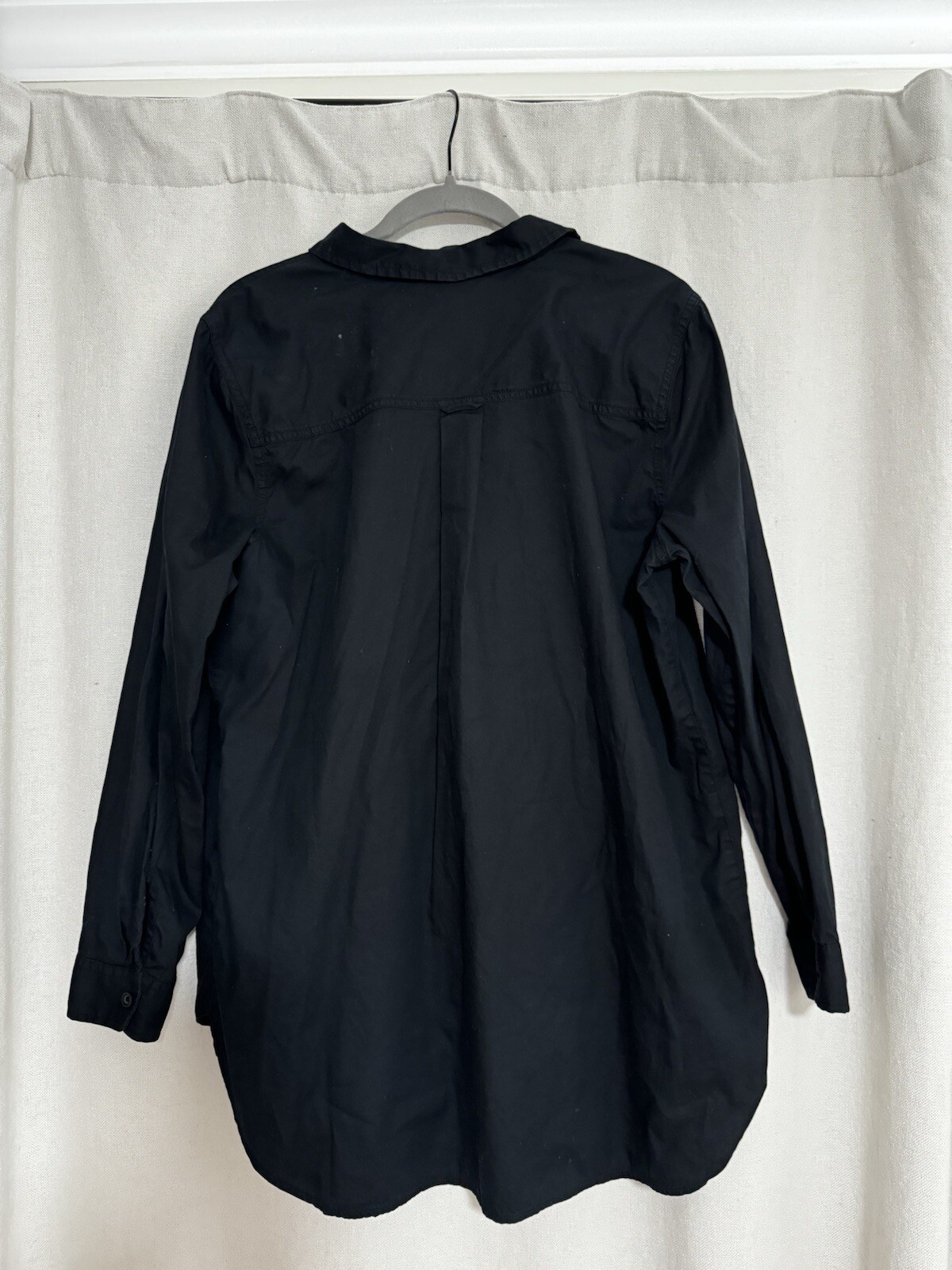 Sonoma Button Up Shirt Black Solid Collared Long … - image 2