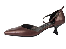 K+S KENNEL SCHMENGER Pumps UNGETRAGEN 37.5 4.5 Leder Riemchen kitten Rubin Rot