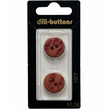 Buttons Red Brick Plastic 2-Hole 2-Pack 11/16" 18MM Vtg Dill No. 1009 Germany