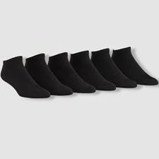 $29 Tommy Hilfiger Men's Black 6-Pair Pack Low-Cut Liner Cotton Socks Shoe 7-12