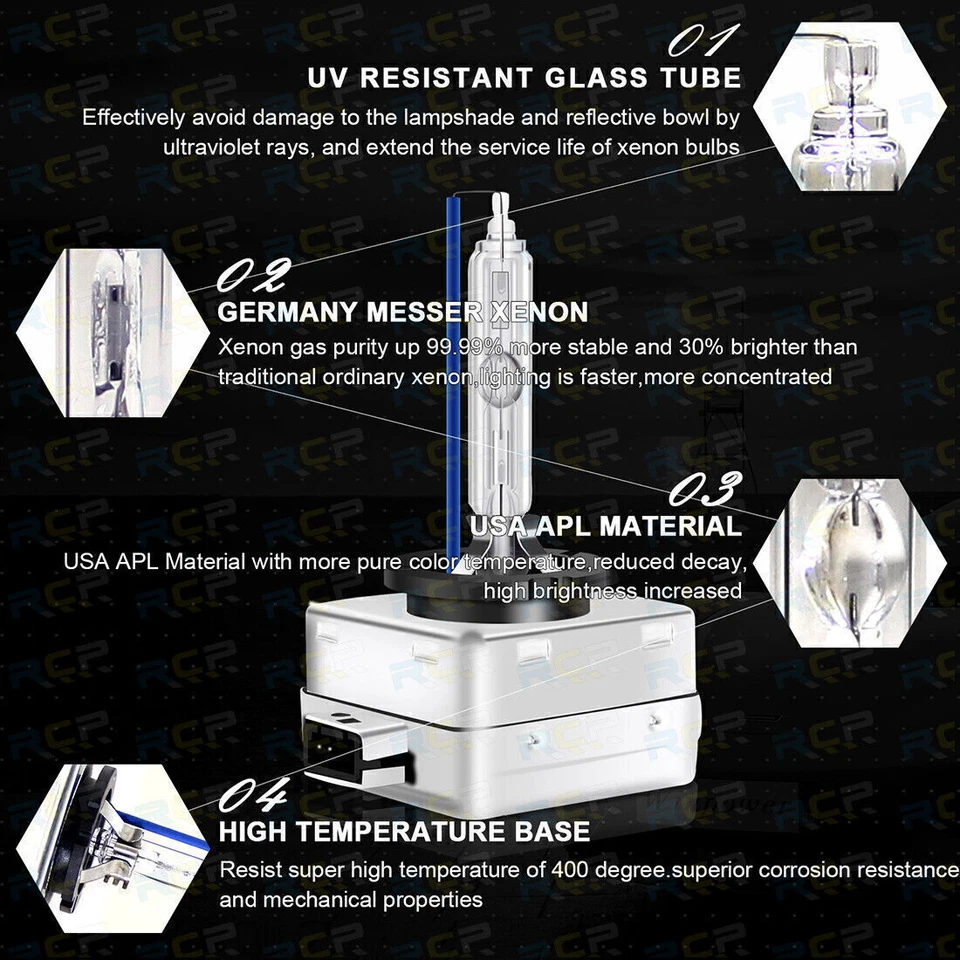 Juego de 2 bombillas de xenón HID D1s 4200k para Mercedes-Benz S450 S400 Foto 3 de 4