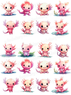 Axolotl Muffinaufleger Party Deko Cupcake Geburtstag essbar Tortenbild Amphibie