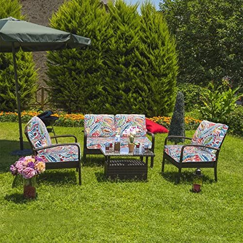 JMGBird Set of 2 Outdoor Cushion Tufted Pillow Deep Seat Outdoor Chair Cushio... - Picture 6 of 6