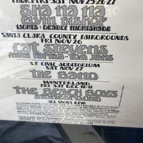 Vintage Bill Graham Presents Van Morrison Concert Poster, 1970’s Framed Matted - Picture 5 of 11