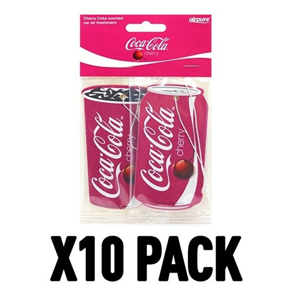 Coca Cola Cherry Coke 2d Hanging Car Air Freshener Scented Smell Retro