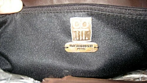 Bolso de hombro cuadrado R&Y Augousti Paris en astracán, piel marrón Foto 4 de 4