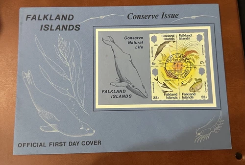 Falkland Islands FDC 1984 Conservation Minisheet PORT STANLEY POSTMARK