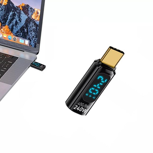 1PC PD 240W USB 4 Type-C Adapter Digital LED Display OTG Converter Laptop - Picture 6 of 14