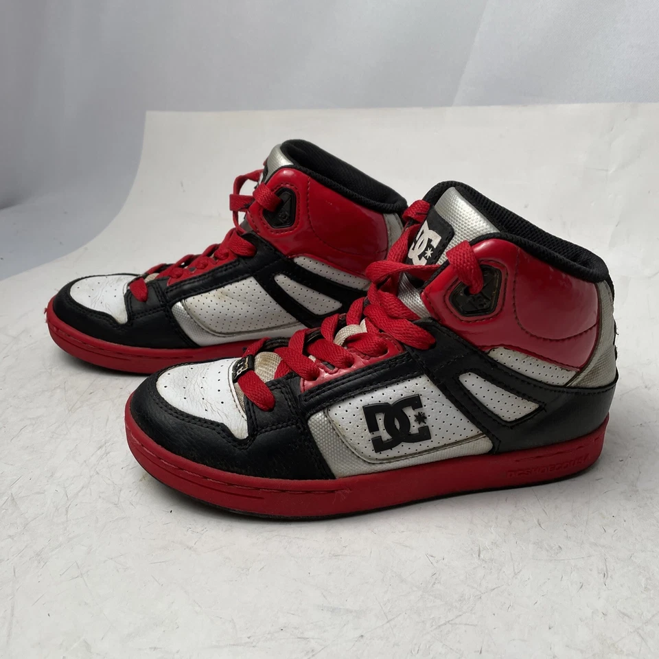 DC Rebound Zapatos de Monopatín Rojo Blanco Gris Negro Juvenil Talla 4 Foto 4 de 4
