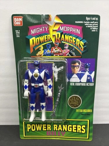 VINTAGE 1994 Bandai Auto Mighty Morphin Power Rangers BLUE Ranger BILLY Figure