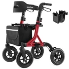 Walkers for Seniors, Rollator Walker with Seat, 4x 10" Rubber Wheels All Terrain